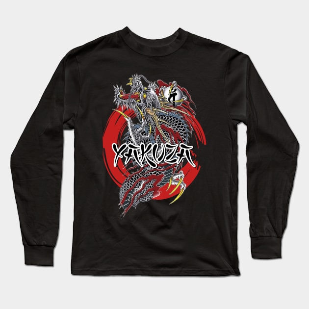 Yakuza Dragon Long Sleeve T-Shirt by Bentonhio